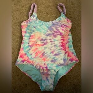 Pastel tie dye plus size one piece swimsuit. Size 2x